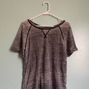 Short Sleeve Black/Gray Mineral-Wash Top
